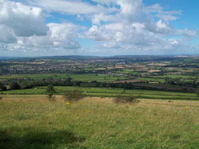 Rural scenery with villages in the distance